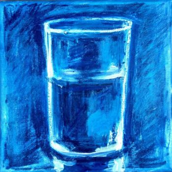 Painting titled "Verre d'eau 31" by Nathalia Chipilova, Original Artwork, Oil