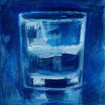 Painting titled "Verre d'eau 37" by Nathalia Chipilova, Original Artwork, Oil