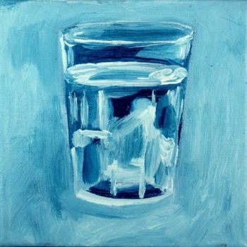 Painting titled "Verre d'eau 44" by Nathalia Chipilova, Original Artwork, Oil