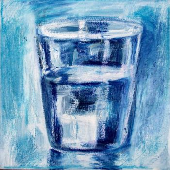 Painting titled "Verre d'eau 48" by Nathalia Chipilova, Original Artwork, Oil