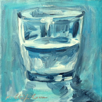 Malerei mit dem Titel "Verre d'eau 47" von Nathalia Chipilova, Original-Kunstwerk, Acryl