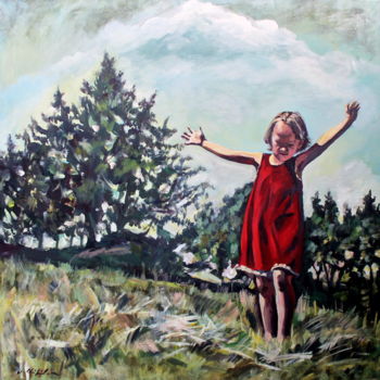 Painting titled "Free" by Nathalia Chipilova, Original Artwork, Acrylic