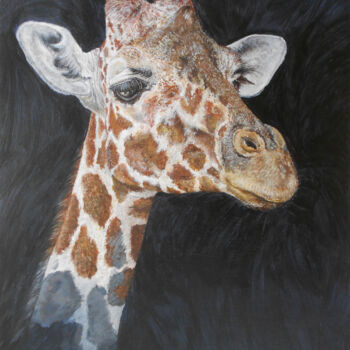 Pittura intitolato "Giraffe/ Watching t…" da Athanasia Karatza, Opera d'arte originale, Acrilico