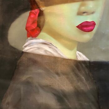 「Lady in Red」というタイトルの絵画 Attasit Pokpongによって, オリジナルのアートワーク, アクリル