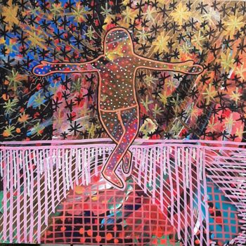 绘画 标题为“En équilibre.” 由Aude Peris, 原创艺术品, 丙烯 安装在木质担架架上