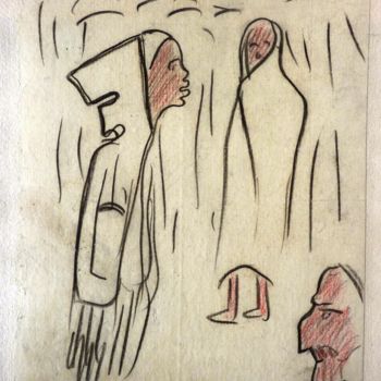 Dibujo titulada "chabaud-3-arabes-22…" por Auguste Chabaud, Obra de arte original