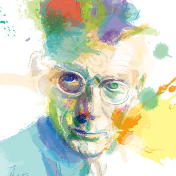 「Samuel Beckett」というタイトルのデジタルアーツ James Augustinによって, オリジナルのアートワーク