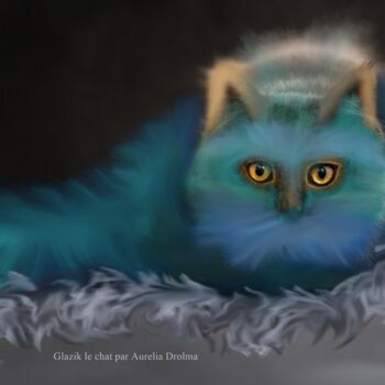 Arts numériques intitulée "Glazik le chat" par Aurelia Pellerin (AURELIA DROLMA), Œuvre d'art originale, Peinture numérique