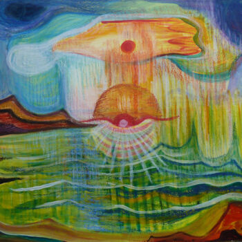 Painting titled "Evasion solaire à l…" by Aurélie Sarrazin, Original Artwork, Pastel