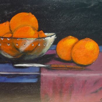 Malerei mit dem Titel "Nature morte aux or…" von Aurore Griffon, Original-Kunstwerk, Acryl