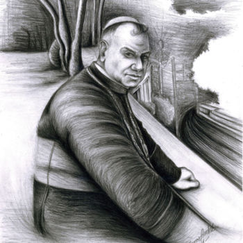 Dessin intitulée "A visão de um bispo" par Dimarco.Art, Œuvre d'art originale, Crayon