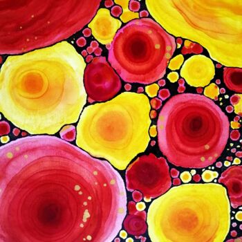Schilderij getiteld "Sunny bouquet. Солн…" door Natalia Chaikovskaia, Origineel Kunstwerk, Inkt