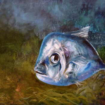 Painting titled "Small Fish / Рыбка" by Vladimir Abaimov, Original Artwork, Oil