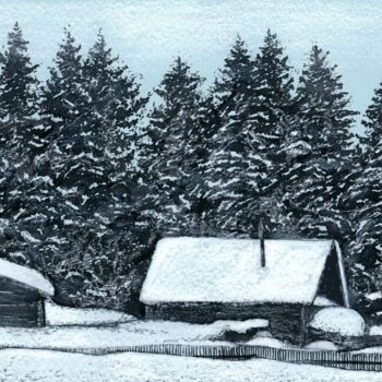 Tekening getiteld "Among the Winter 35…" door Vladimir Abaimov, Origineel Kunstwerk, Inkt