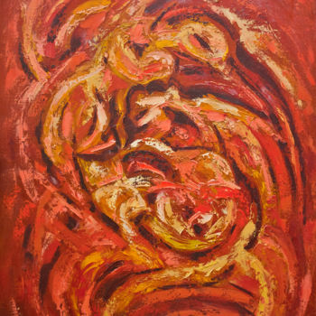 Schilderij getiteld "Phoenix." door Ax Malin, Origineel Kunstwerk, Gouache