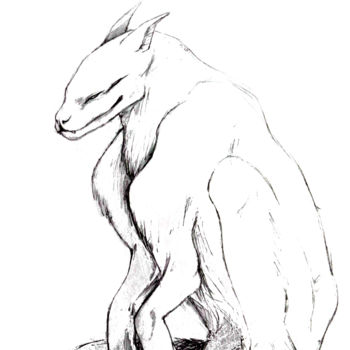 「Hound」というタイトルの描画 Azathothによって, オリジナルのアートワーク, 鉛筆