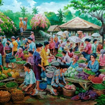 Pintura intitulada "Indonesia Tradition…" por B. Santoso, Obras de arte originais, Acrílico