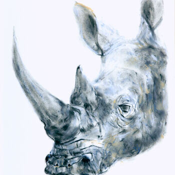 Disegno intitolato "rhino" da Babett Landsberger, Opera d'arte originale, Pastello