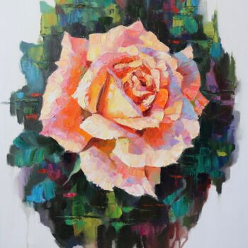 Malerei mit dem Titel "Rose" von Baiba Limane, Original-Kunstwerk, Öl