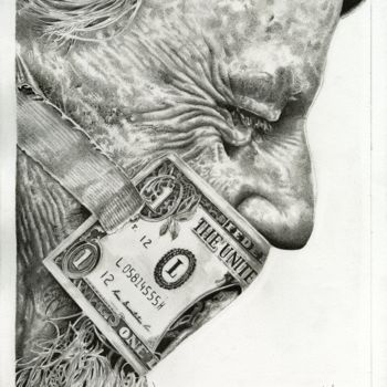 Dibujo titulada "$$huut" por Baptiste Molard (ArtBat), Obra de arte original, Tinta