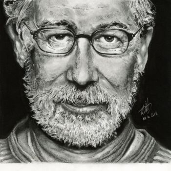 Drawing titled "Steven Spielberg" by Baptiste Molard (ArtBat), Original Artwork, Pencil