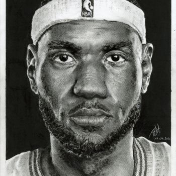 Lebron James pencil drawing, lebrun James portrait