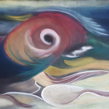 Painting titled "Alles fließt dahin" by Barbara Dominé, Original Artwork, Pastel