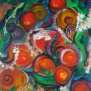 Pintura titulada "Swirls & Spheres" por Barbara Fuhrmann, Obra de arte original, Acrílico