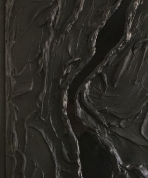 Pittura intitolato "Black river" da Barbara Ganci Bouet, Opera d'arte originale, Acrilico Montato su Pannello di legno