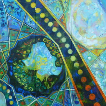 Pintura titulada "Boomerang, triptyque" por Barbara Piatti, Obra de arte original, Oleo