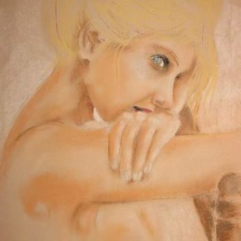 Painting titled "La fille II" by Barbara Skuratowicz Jakubiec, Original Artwork