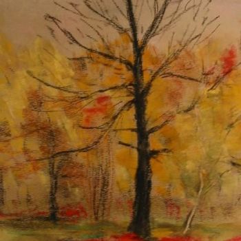 Painting titled "L'arbre nu" by Barbara Skuratowicz Jakubiec, Original Artwork