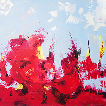 Картина под названием "Plus vite" - Barbara Wykrota, Подлинное произведение искусства, Акрил