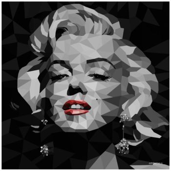 Digitale Kunst mit dem Titel "Low Poly Marilyn.jpg" von Adri Barbieux, Original-Kunstwerk, 2D digitale Arbeit