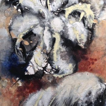 Schilderij getiteld "Cloud bloom II" door Baruj Salinas, Origineel Kunstwerk, Gouache