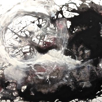Peinture intitulée "Nebula Mandala" par Baruj Salinas, Œuvre d'art originale, Gouache