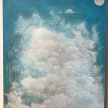 Картина под названием "Clouds and moon" - Bas Van Dam, Подлинное произведение искусства, Акрил