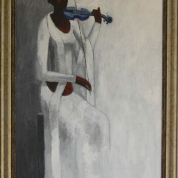 Ζωγραφική με τίτλο "Monochrome Creation…" από Basil Cooray, Αυθεντικά έργα τέχνης, Ακρυλικό Τοποθετήθηκε στο Ξύλινο φορείο σ…