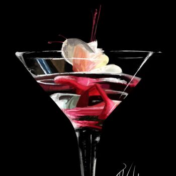 Digital Arts titled ""Wine" Glass." by Bastián Calderón., Original Artwork, Digital Painting