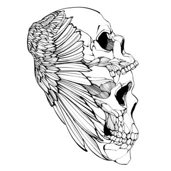 Grafika cyfrowa / sztuka generowana cyfrowo zatytułowany „"Skull #1"” autorstwa Bastián Calderón., Oryginalna praca, Malarst…