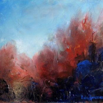 Картина под названием "Forêt à l'automne" - Bernard Des Roseaux, Подлинное произведение искусства, Акрил