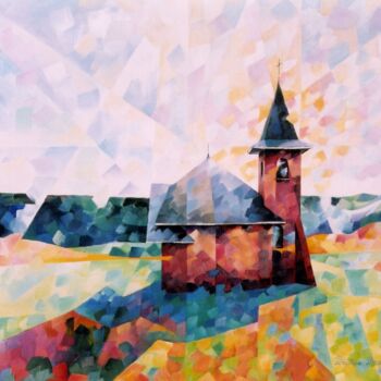 Painting titled "Chapelle de My" by Béatrice Bedeur, Original Artwork, Oil