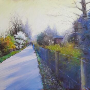 Peinture intitulée "Spring morning walk" par Béatrice Mitry, Œuvre d'art originale, Pastel