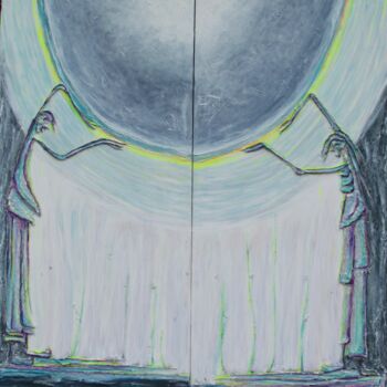 Pintura titulada "clair de lune" por Béatrice Pillard, Obra de arte original, Oleo