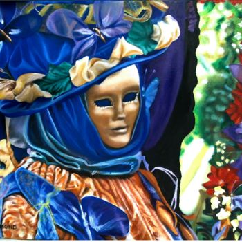 Ζωγραφική με τίτλο "Costume de Venise" από Aurore Alexis, Αυθεντικά έργα τέχνης, Λάδι