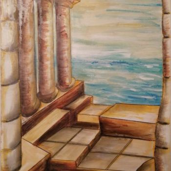 Painting titled "Le Temple ©" by Bega, Original Artwork, Acrylic