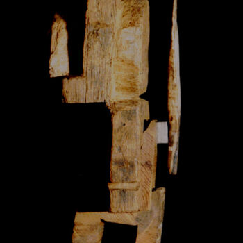 Sculpture titled "Guerrier#2" by Belfeygor, Original Artwork, Wood