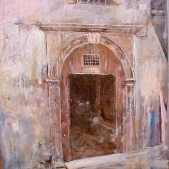 Painting titled "porte ouvert da la…" by Abdelkader Belkhorissat, Original Artwork