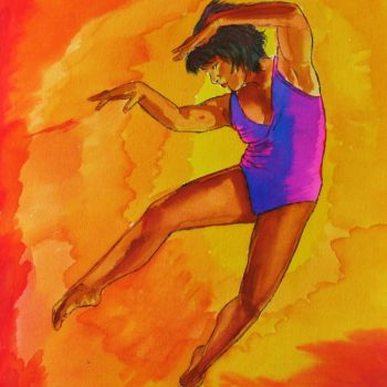 Dessin intitulée "Danseuse" par Jean-Luc Bellini, Œuvre d'art originale, Autre