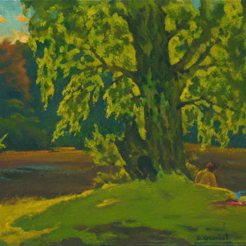 Painting titled "Morning in the fore…" by Vasily Belikov, Original Artwork, Oil